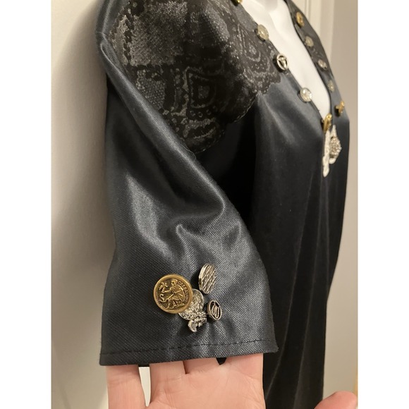 Vintage California Sweetshirt Women's Sz Small Black Grunge Boho Goth‎ Shirt Top - Picture 3 of 7